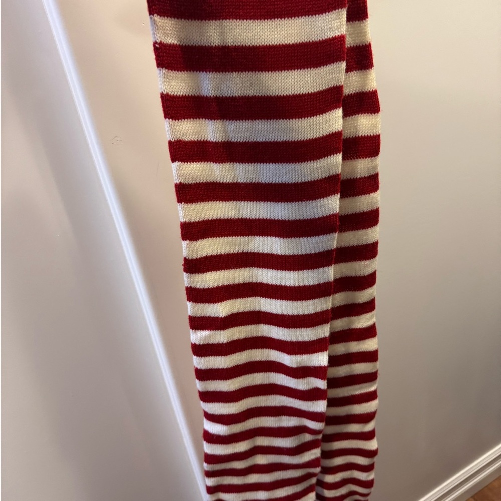 Striped Red and White Women's Scarf